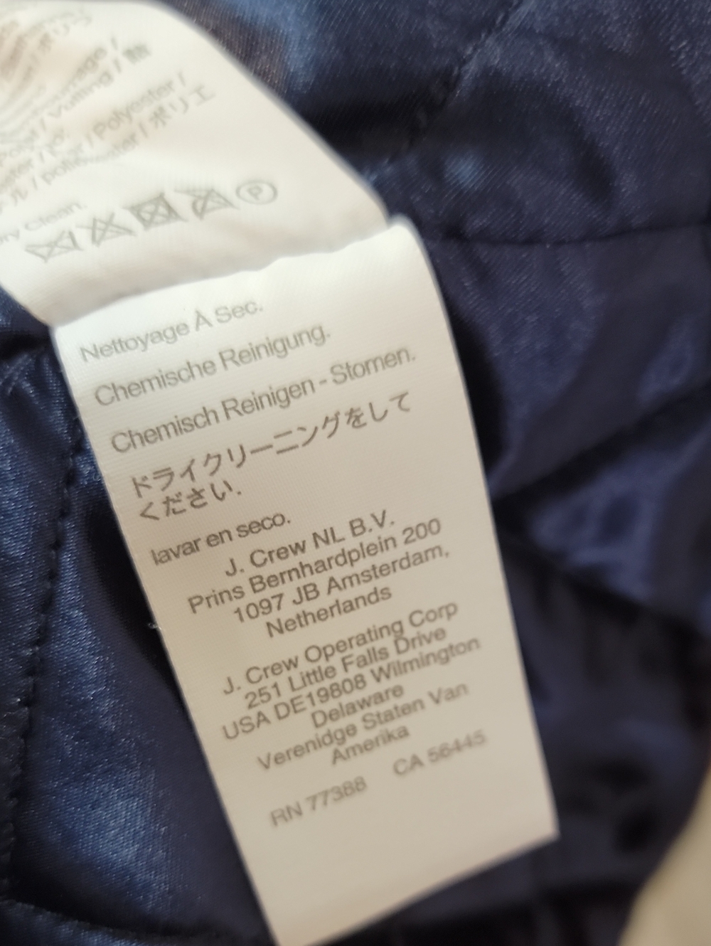 Camel Wool Blend Zip Coat with Quilted Navy Lining J. Crew - Picture 7 of 9
